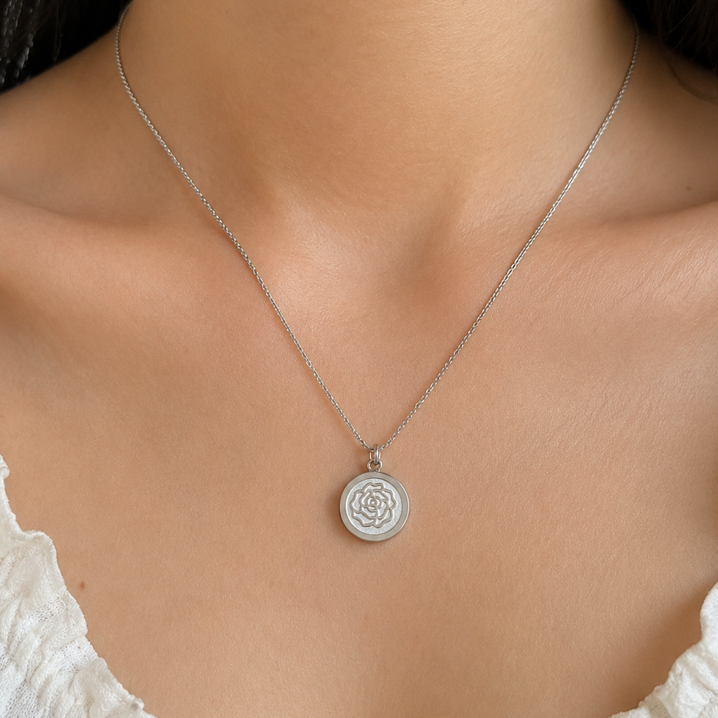 Rosalie Rose Engraved Necklace