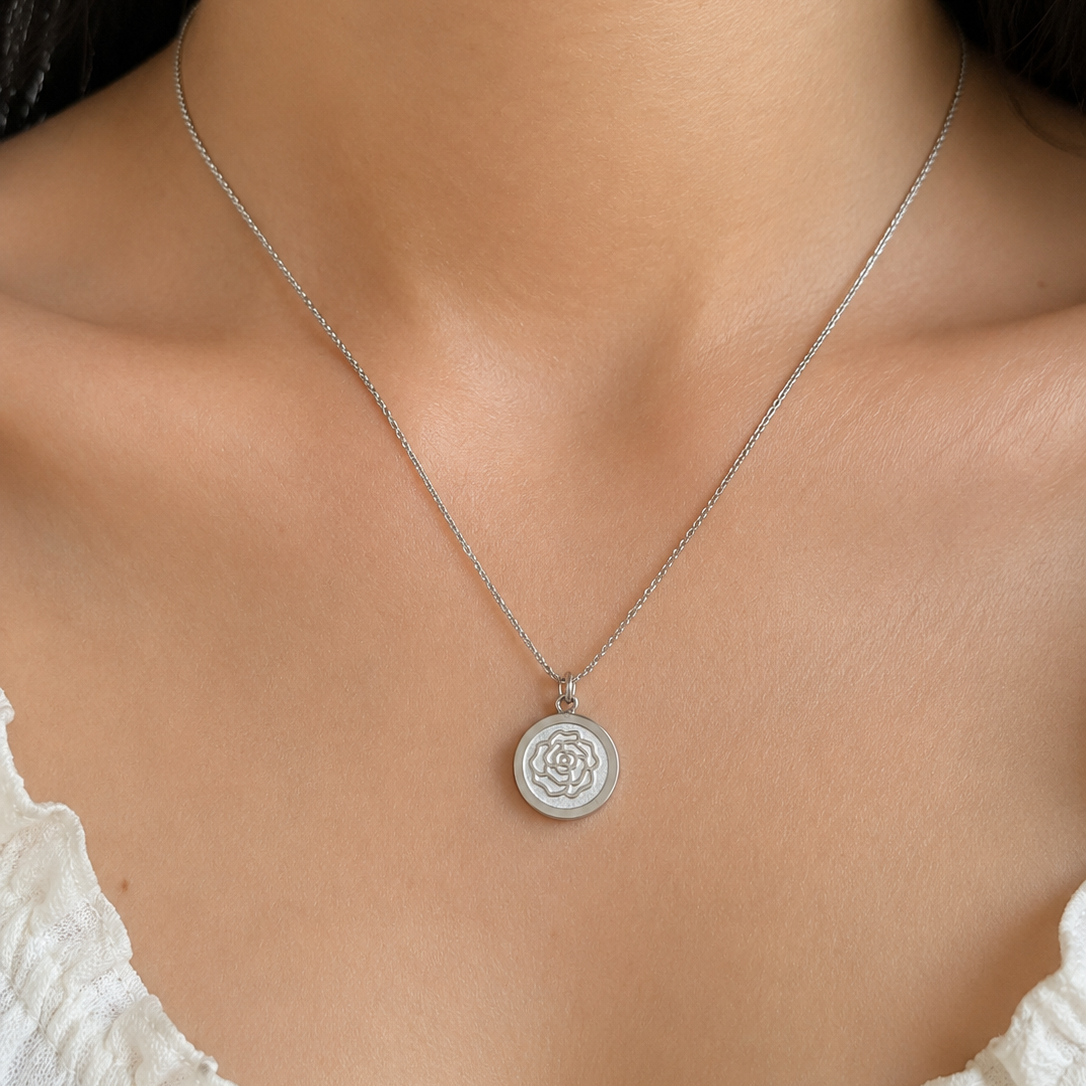 Rosalie Rose Engraved Necklace