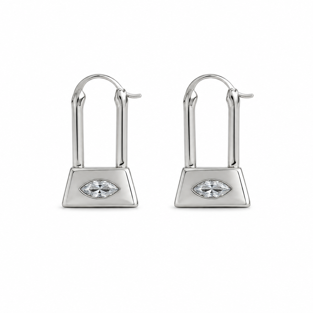 Harper Lock Charm Minimal Earrings