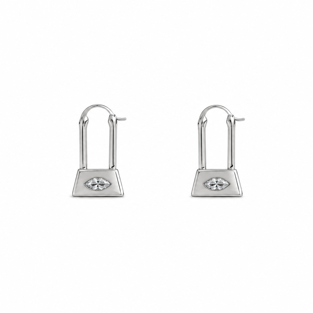 Harper Lock Charm Minimal Earrings