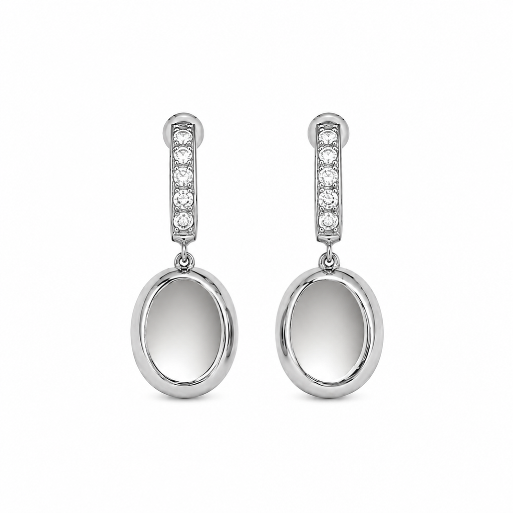 Elodie CZ Oval Drop Earrings