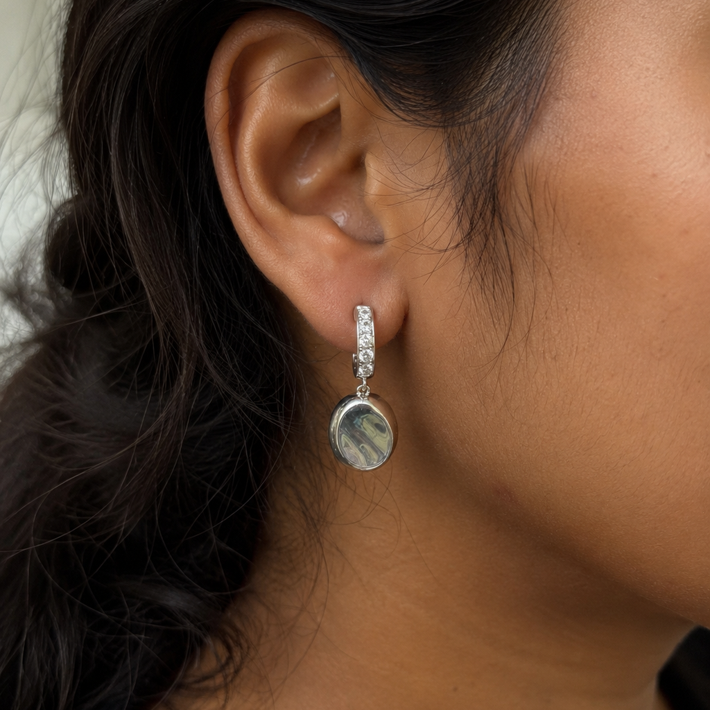 Elodie CZ Oval Drop Earrings