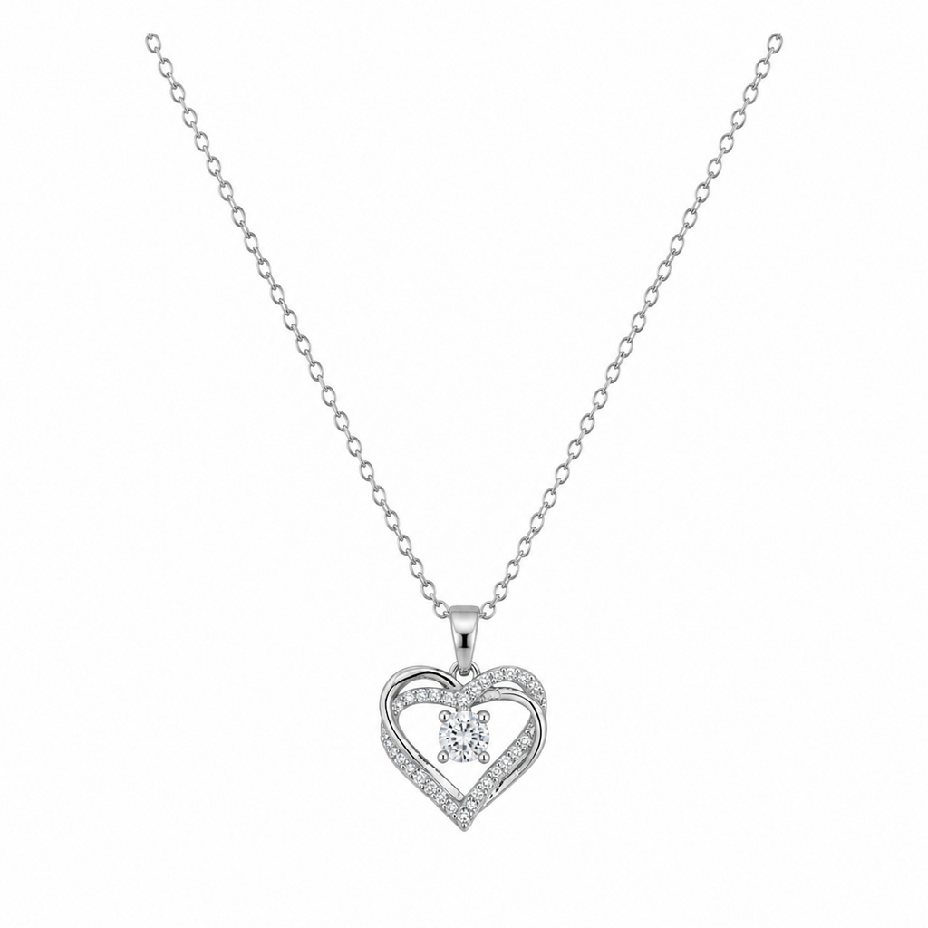 Aria Floating Heart Cubic Zirconia Necklace