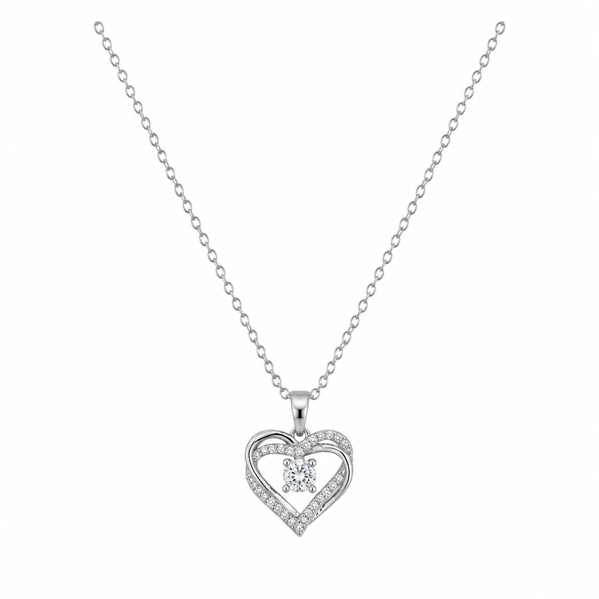 Aria Floating Heart Cubic Zirconia Necklace