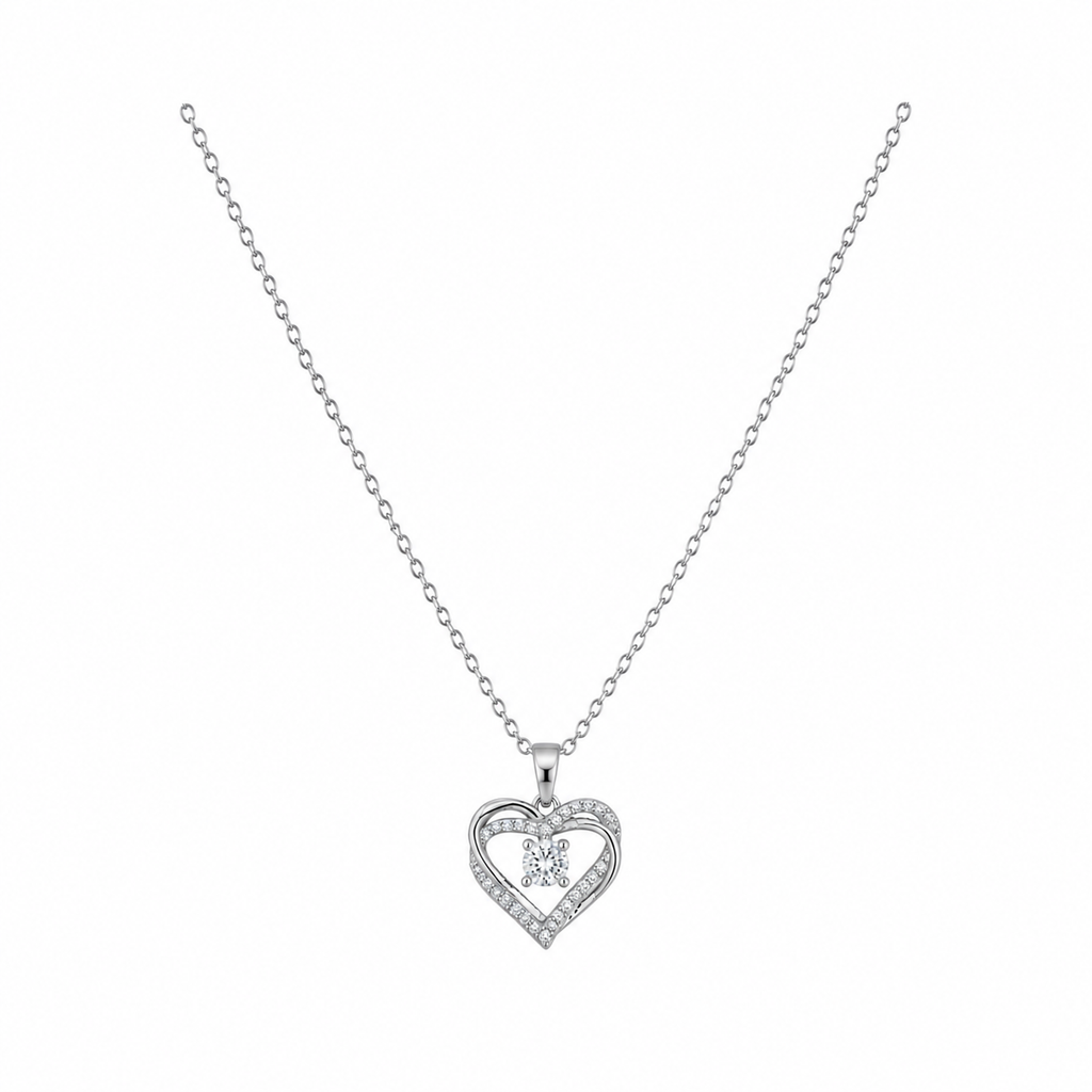 Aria Floating Heart Cubic Zirconia Necklace