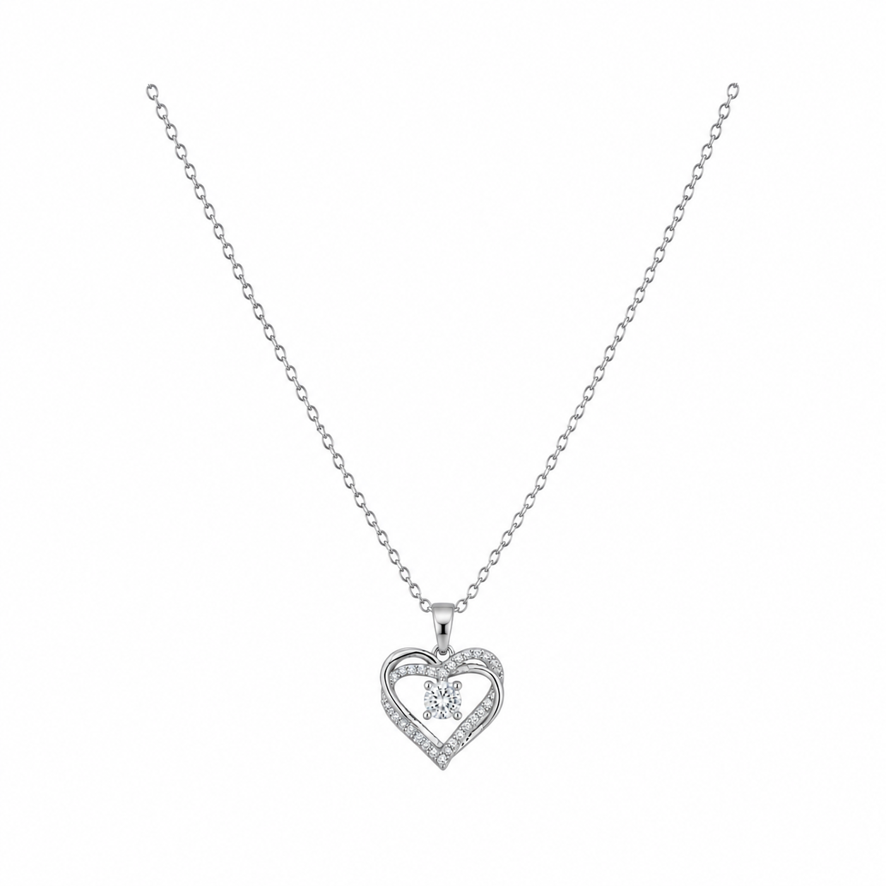 Aria Floating Heart Cubic Zirconia Necklace