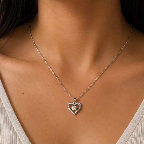 Aria Floating Heart Cubic Zirconia Necklace