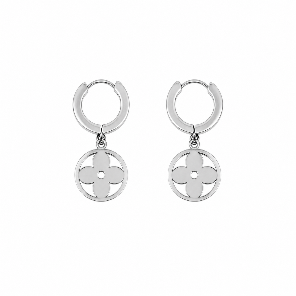 Vienna Clover Charm Hoop Earrings