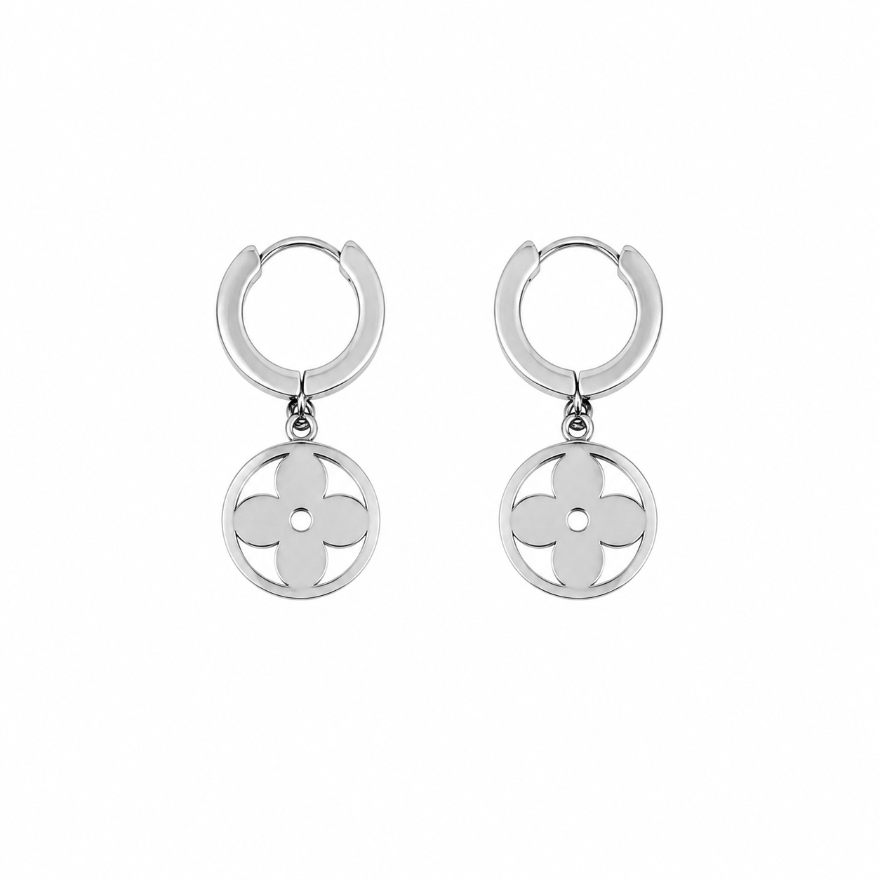 Vienna Clover Charm Hoop Earrings