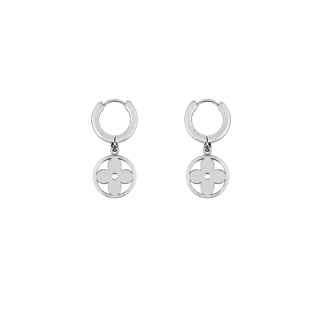 Vienna Clover Charm Hoop Earrings