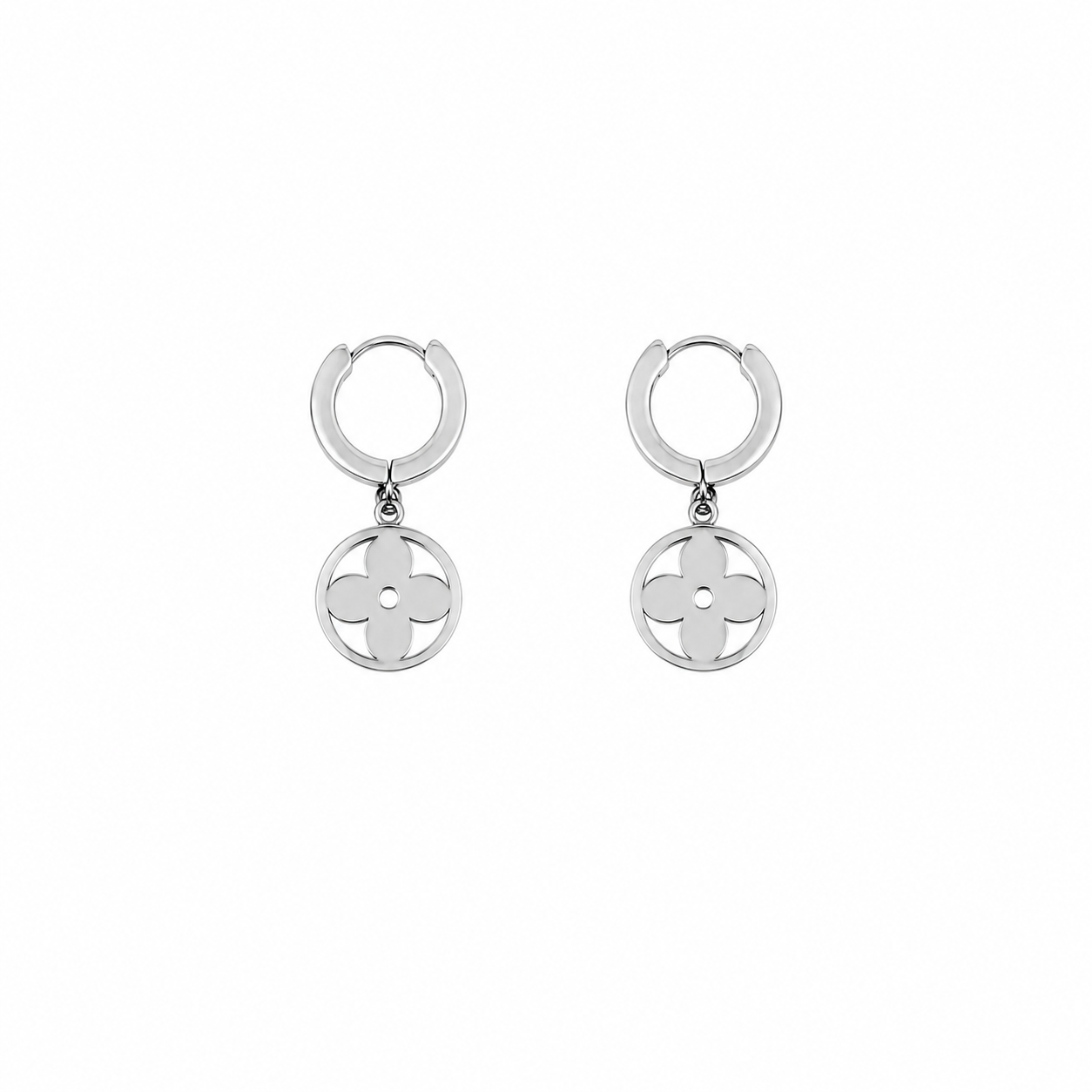 Vienna Clover Charm Hoop Earrings