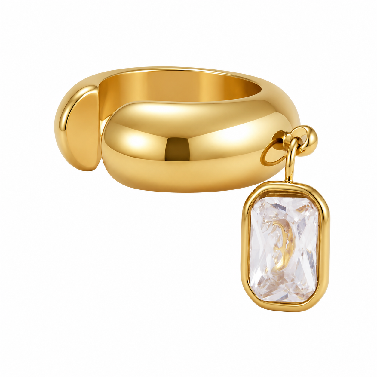 Aria Rectangle CZ Drop Ear Cuff (Left)