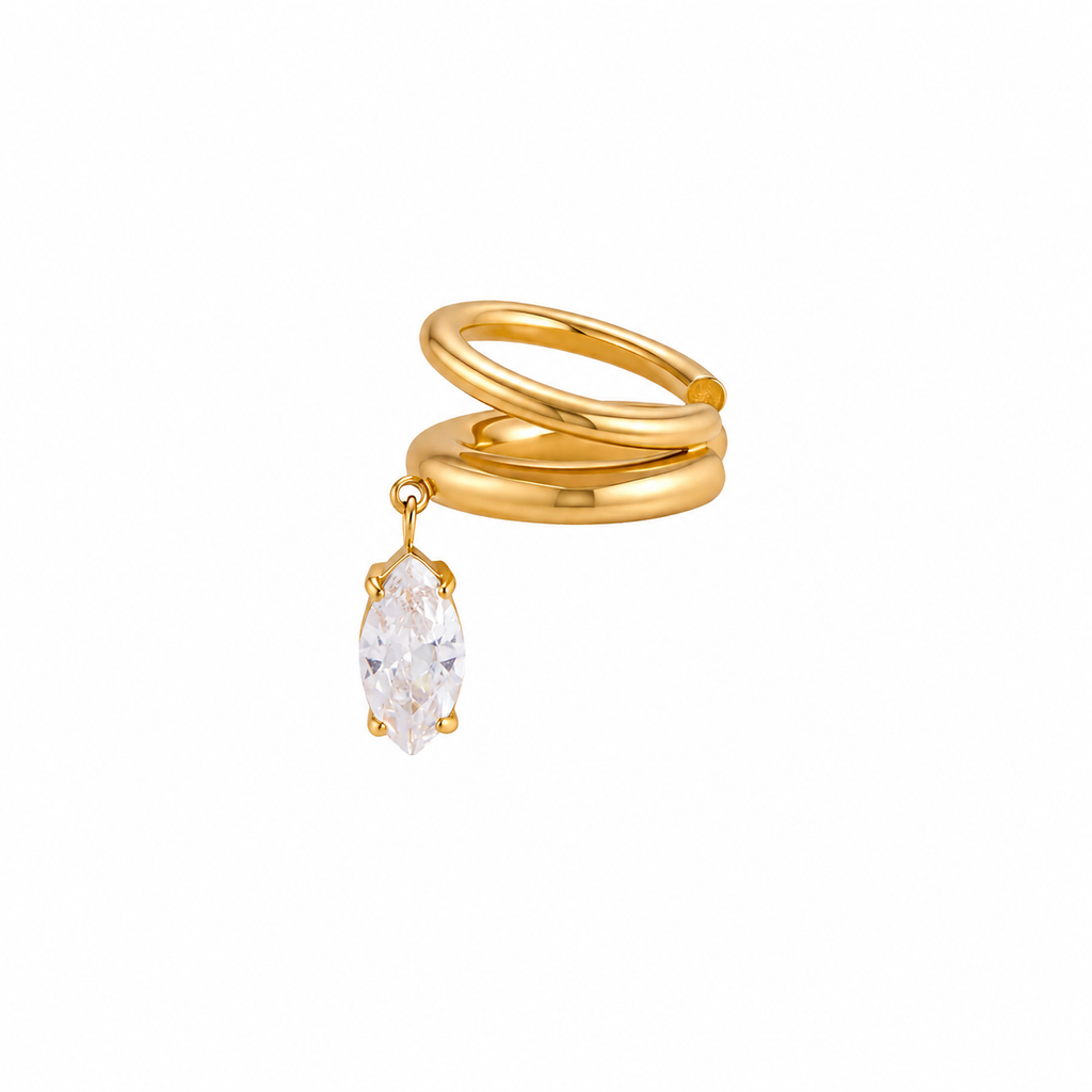 Elena Marquise CZ Gold Ear Cuff (Right)
