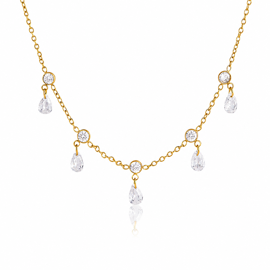 Aurora Pear Drop Station Necklace