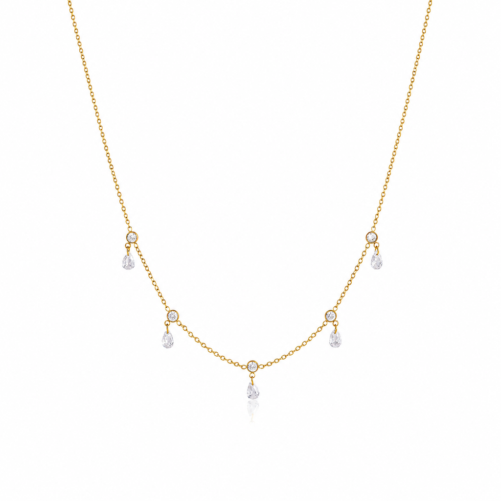 Aurora Pear Drop Station Necklace