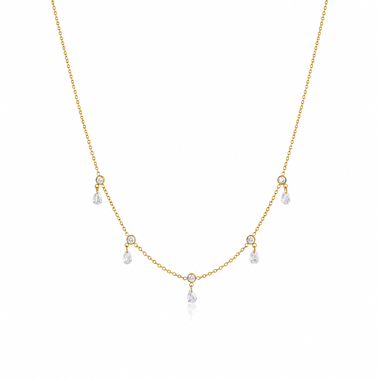 Aurora Pear Drop Station Necklace