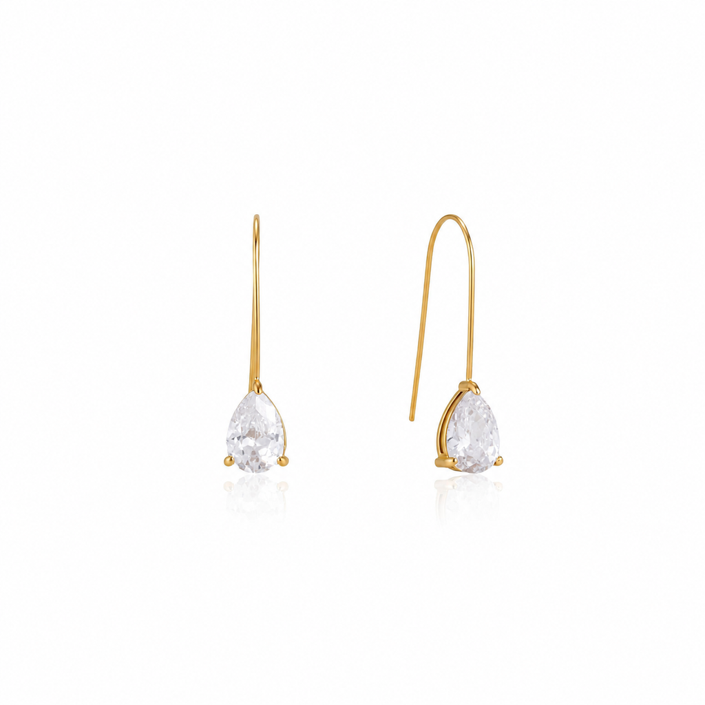 Isla Pear CZ Threader Earrings