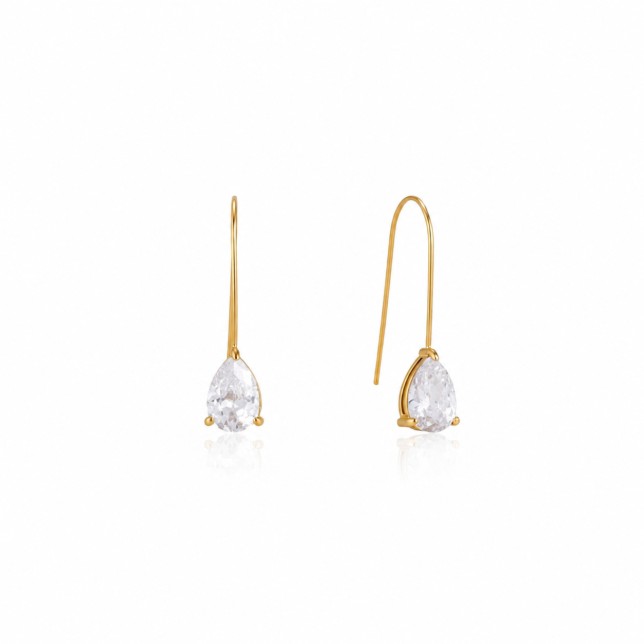 Isla Pear CZ Threader Earrings