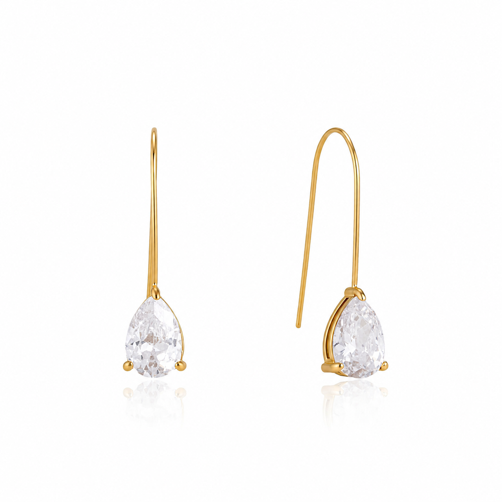 Isla Pear CZ Threader Earrings