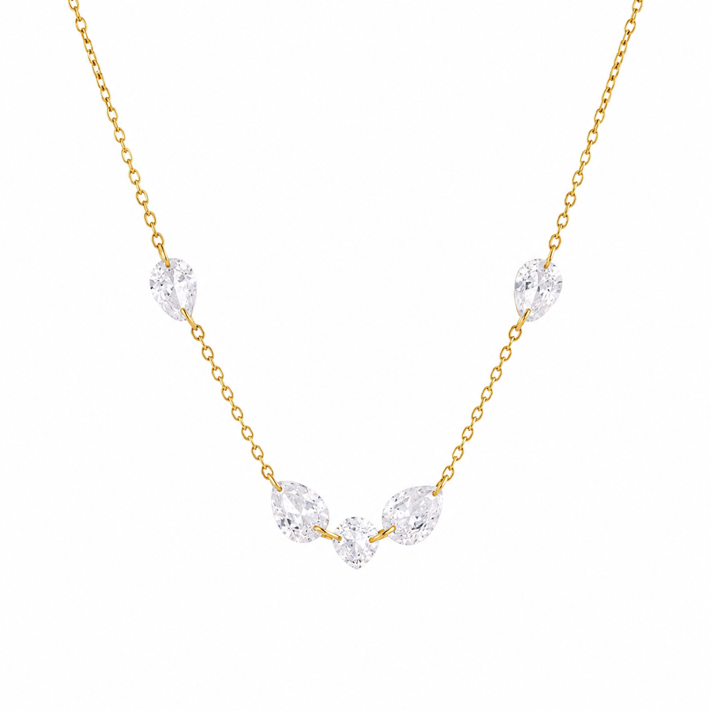 Celle Five Stone CZ Necklace