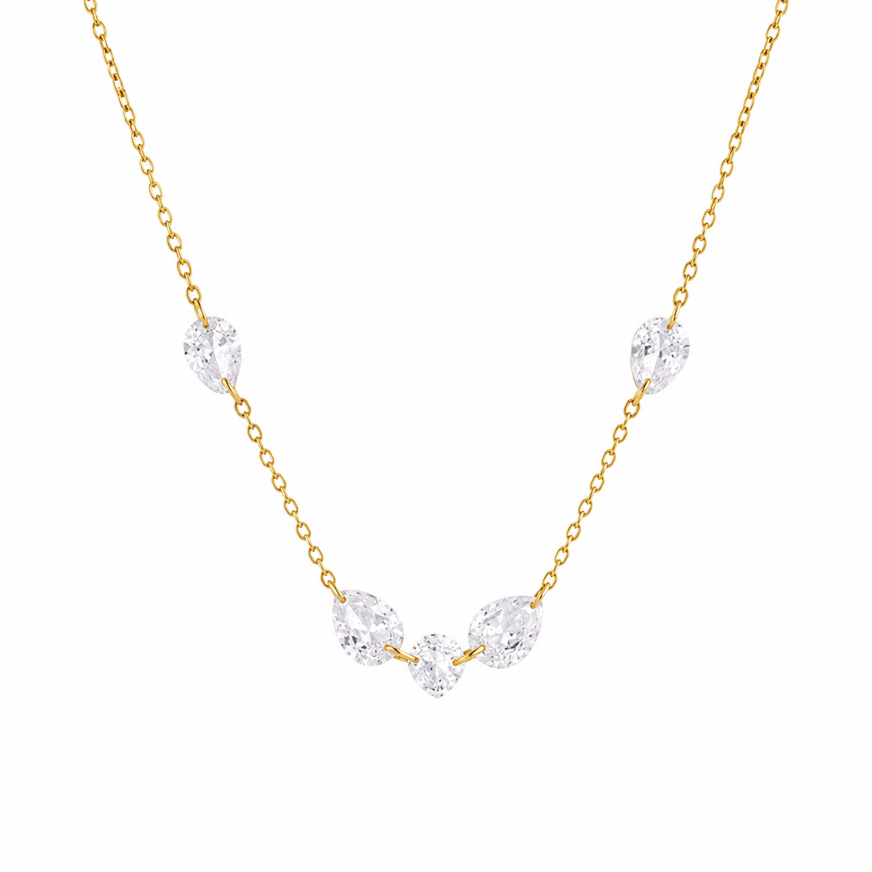 Celle Five Stone CZ Necklace