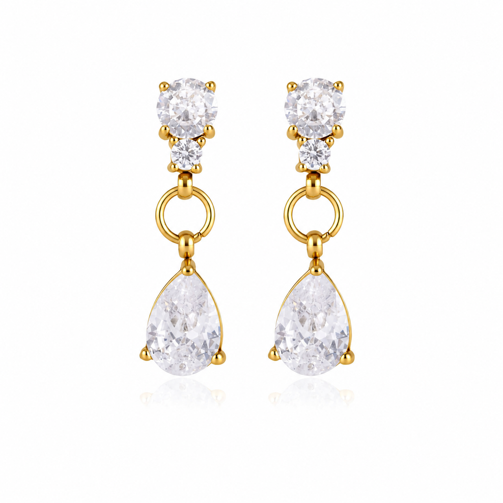 Noelle Teardrop CZ Earrings