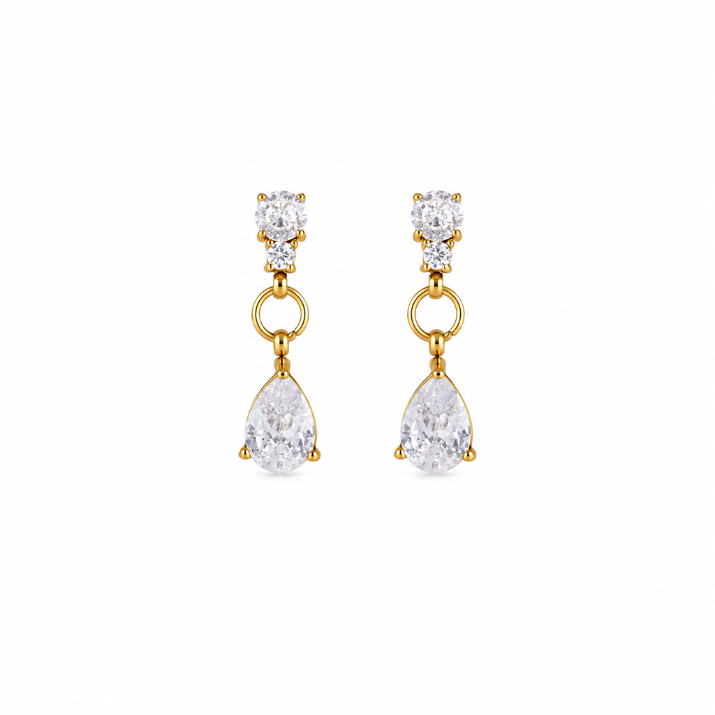 Noelle Teardrop CZ Earrings