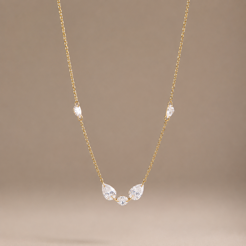 Celle Five Stone CZ Necklace