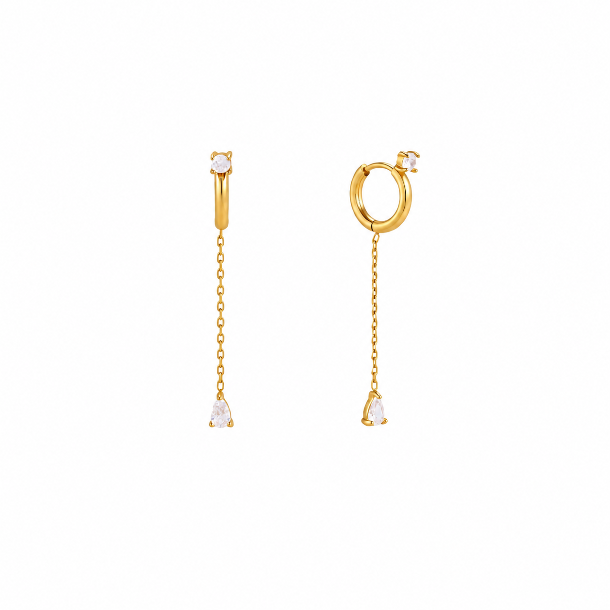 Olivia Chain Drop Hoop Earrings