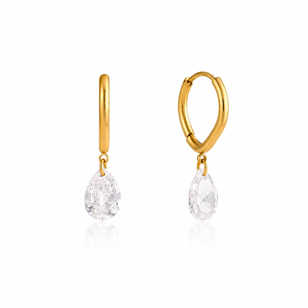 Sophia Pear Drop Hoop Earrings