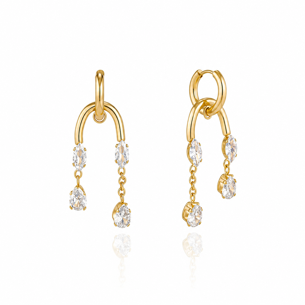 Seraphina Crystal Drop Hoop Earrings