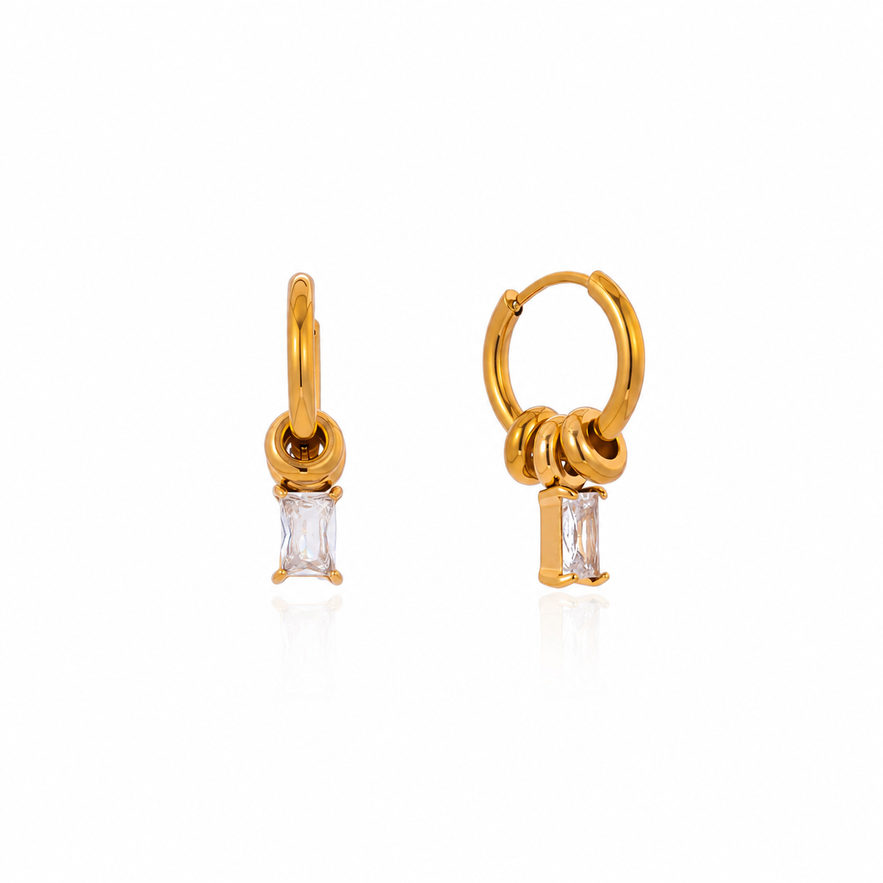 Amara Baguette Hoop Earrings