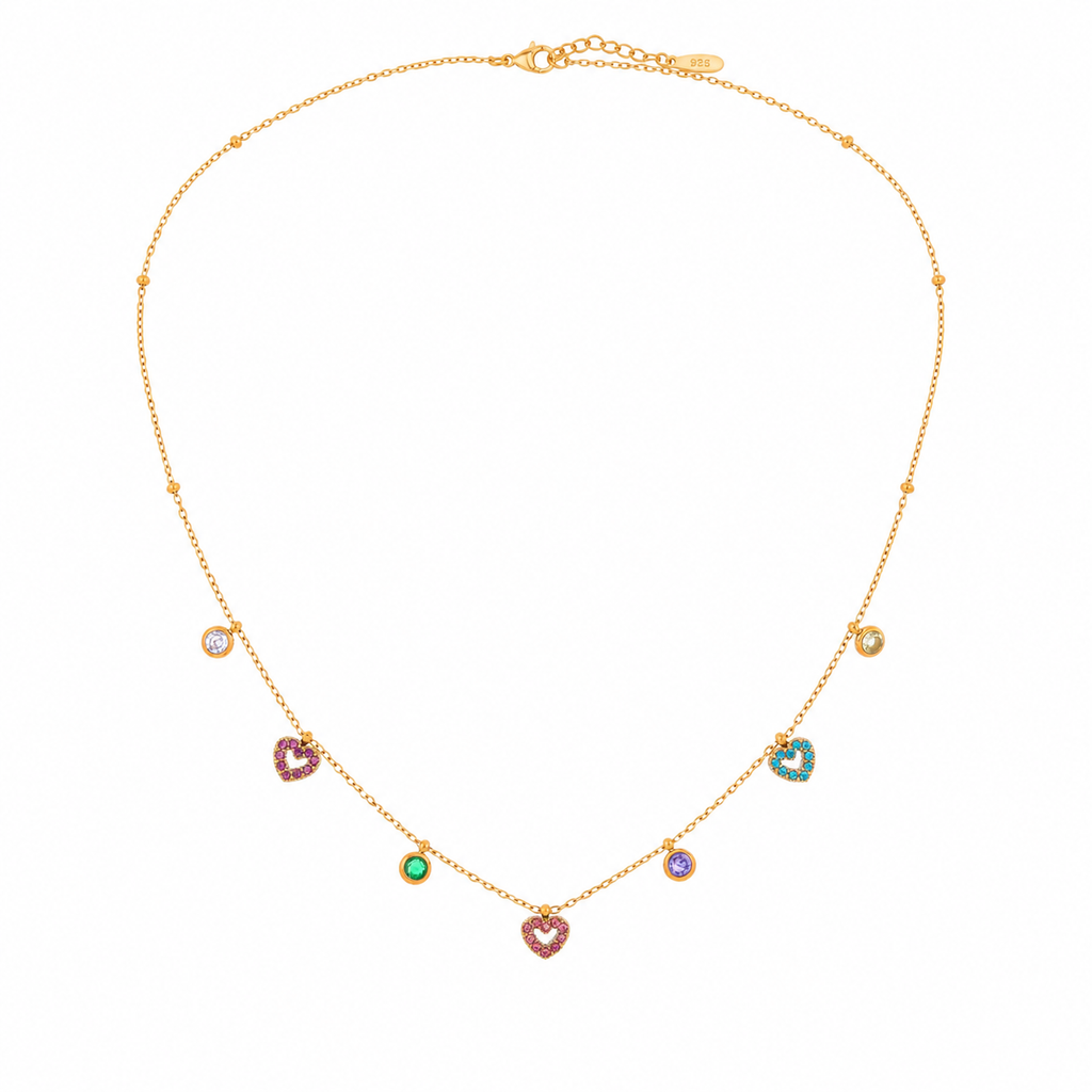 Rosalie Rainbow Heart Necklace