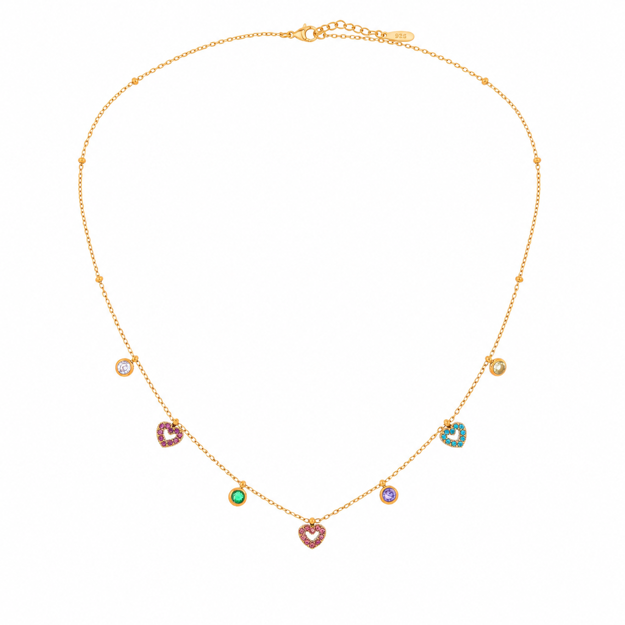 Rosalie Rainbow Heart Necklace