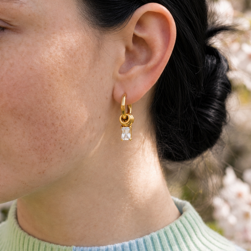 Amara Baguette Hoop Earrings