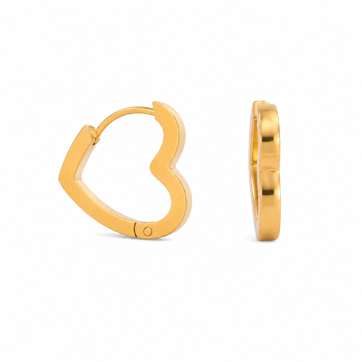 Kiara Gold Heart Hoop Earrings
