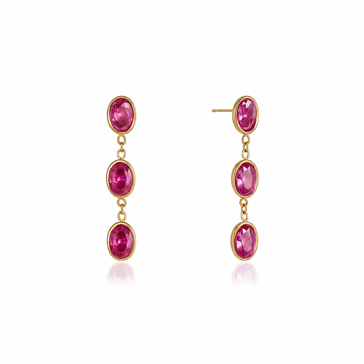 Amara Pink Gemstone Drop Earrings
