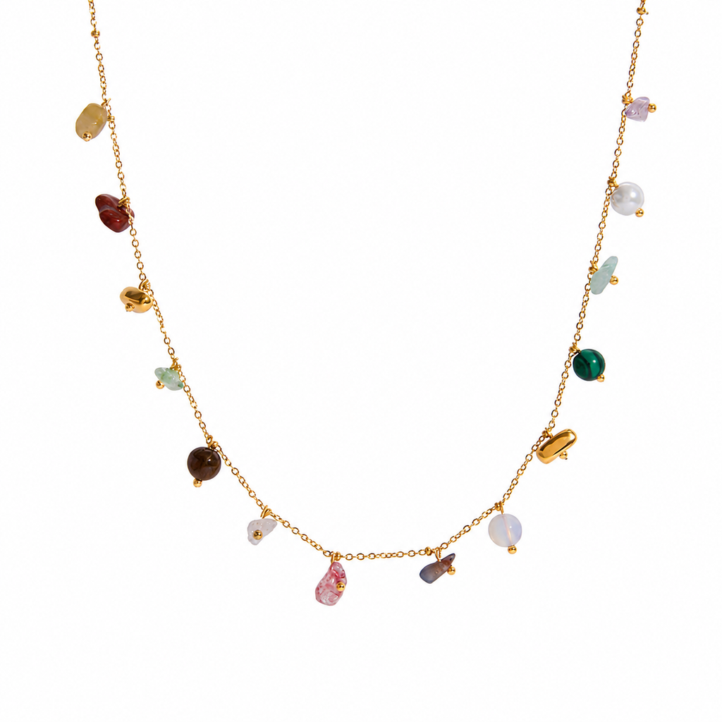 Isla Natural Stone Charm Necklace