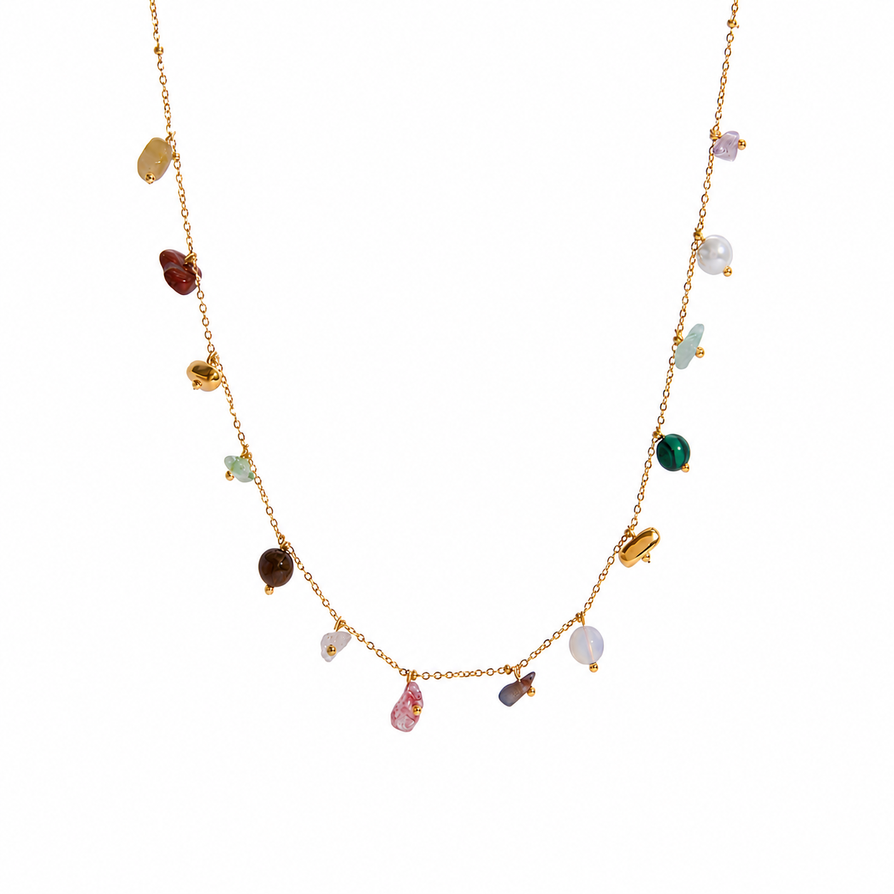 Isla Natural Stone Charm Necklace
