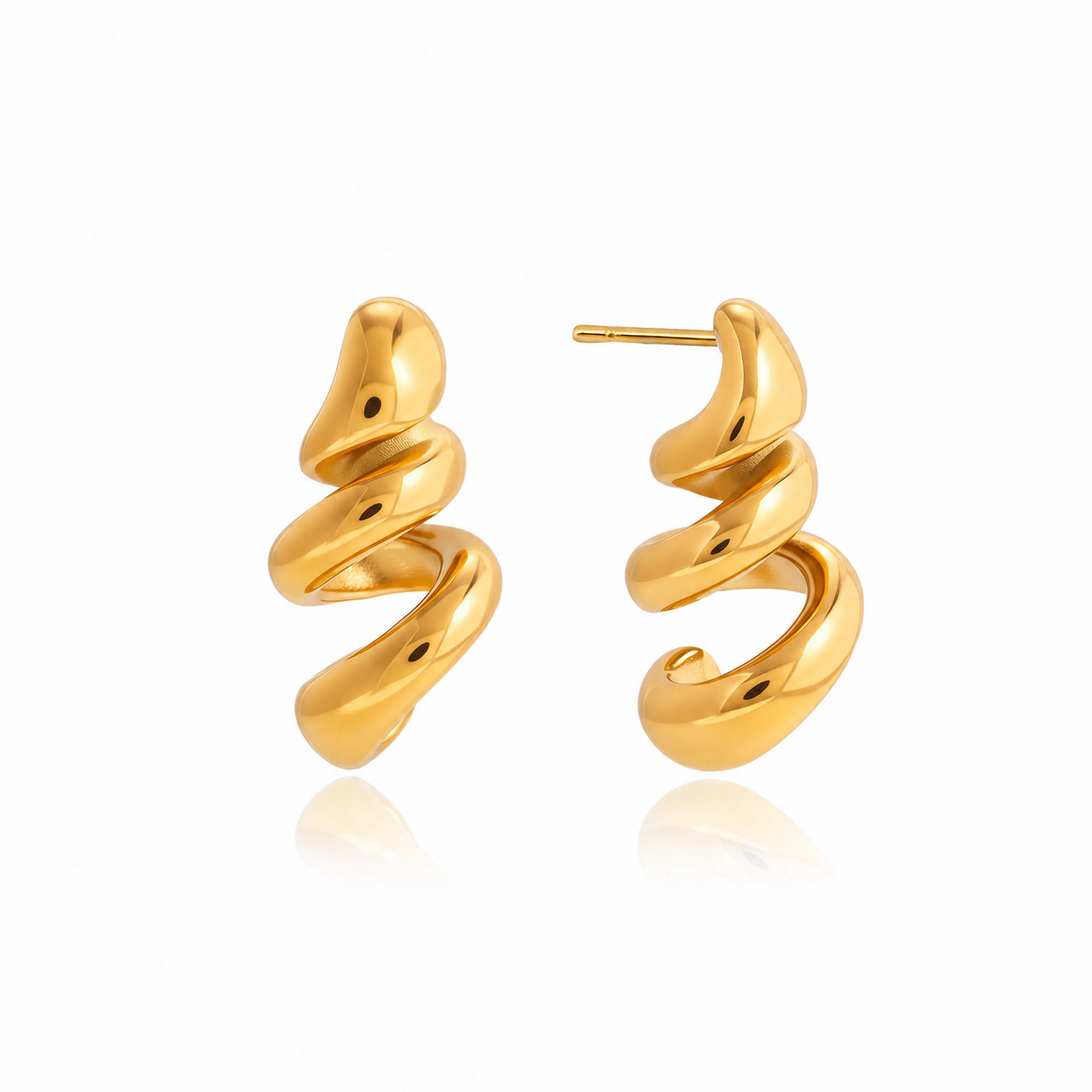 Serena Sculptural Gold Statement Earrings