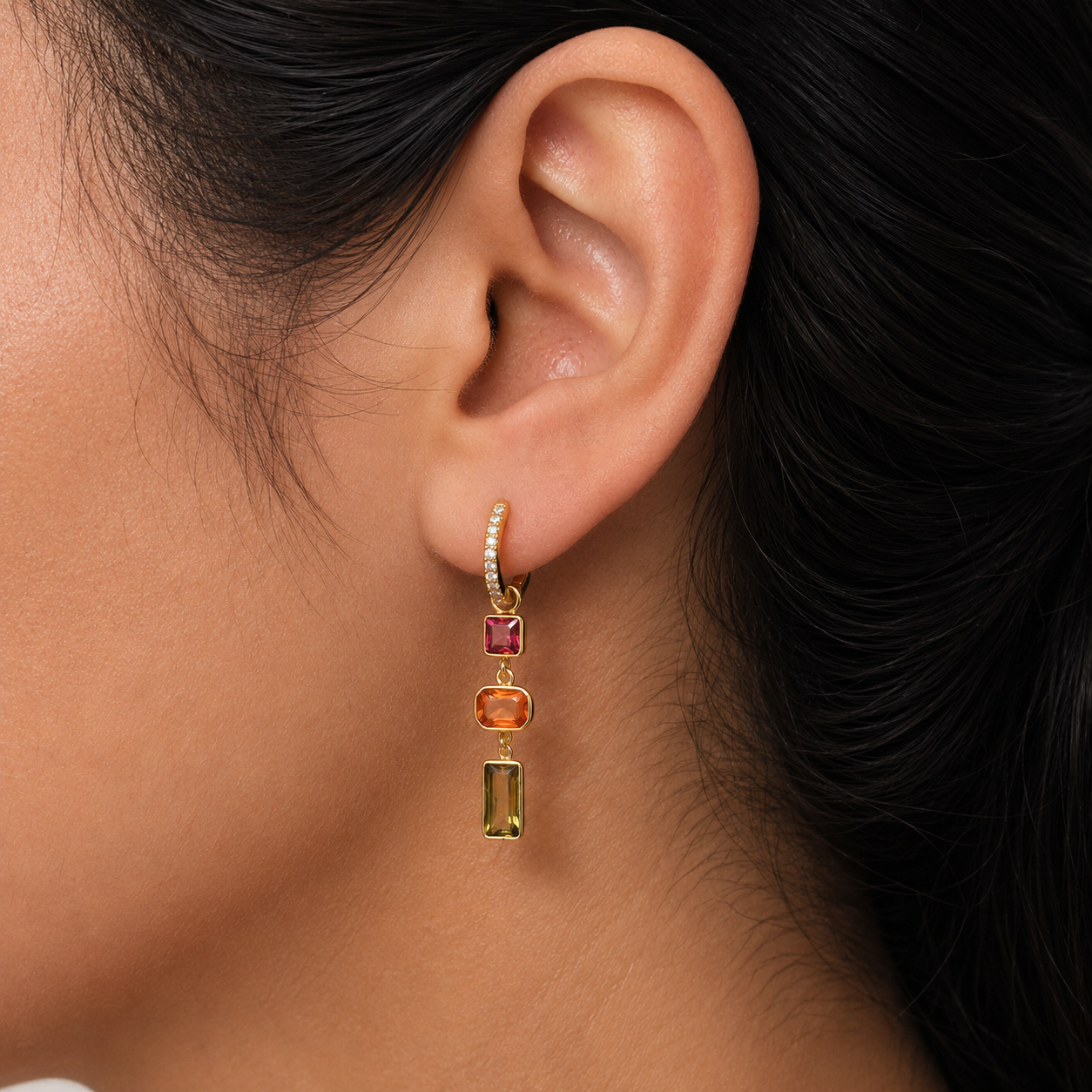 Nadia Multistone Dangle Earrings