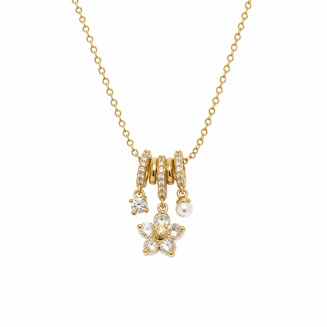 Dahlia Charm Cluster Necklace