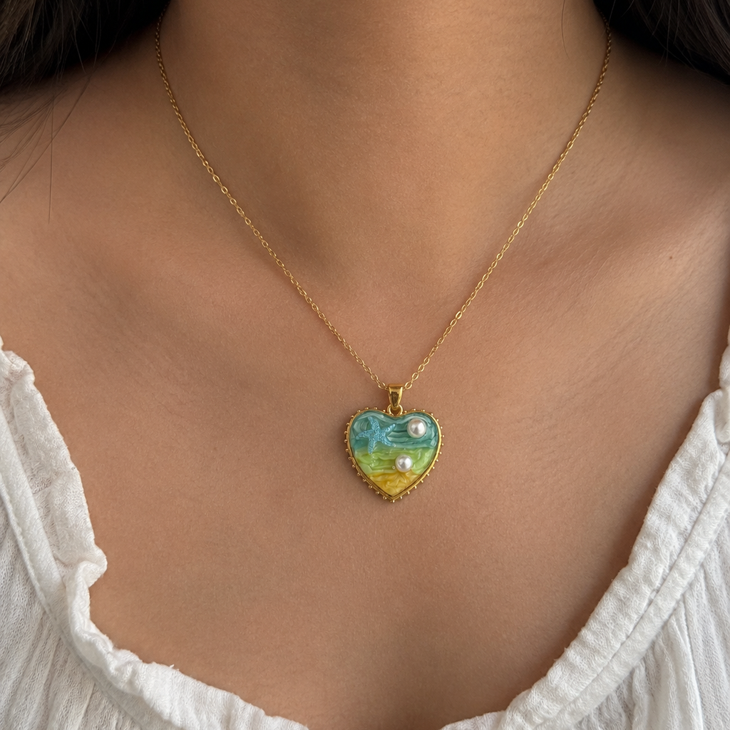 Marina Heart Pearl Necklace