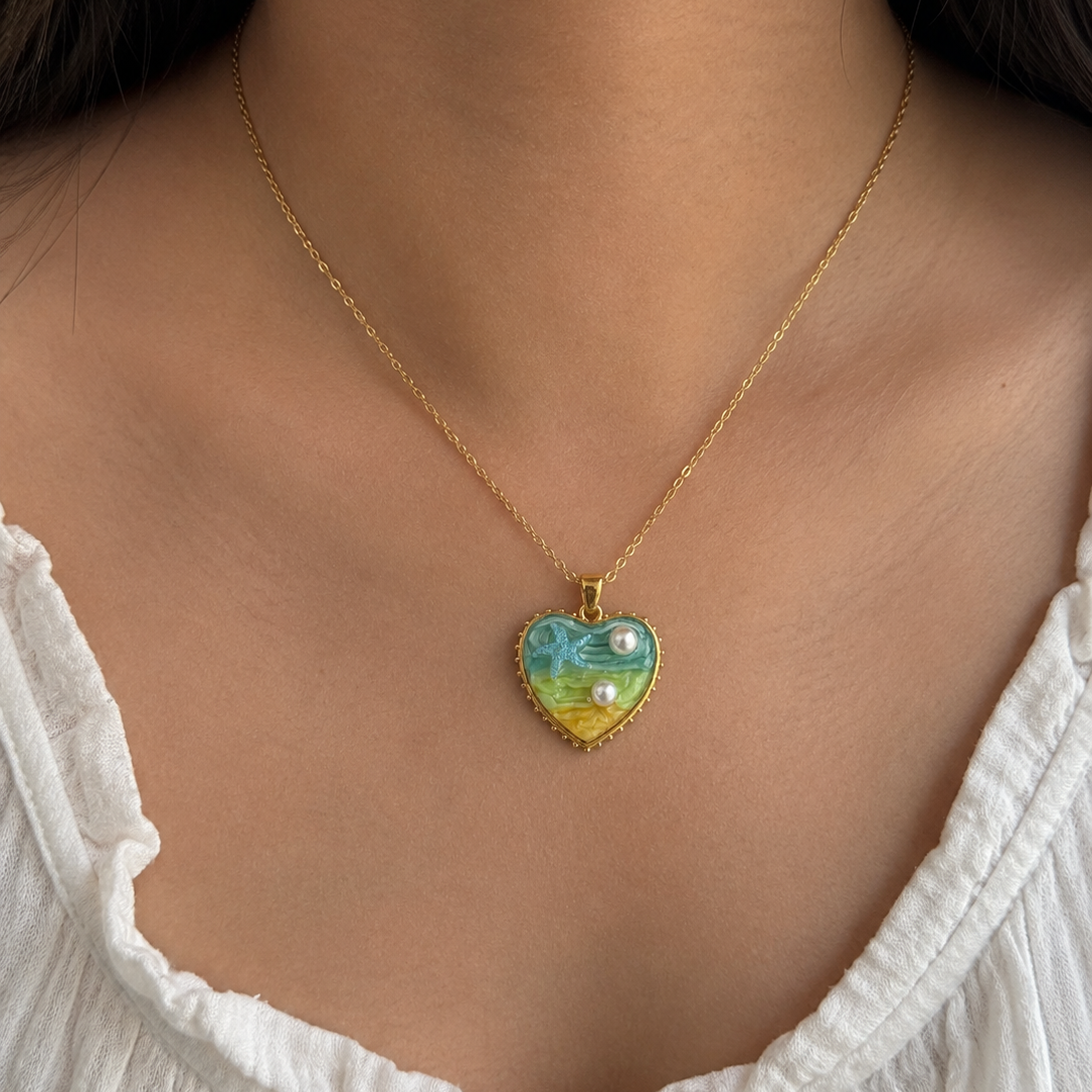 Marina Heart Pearl Necklace