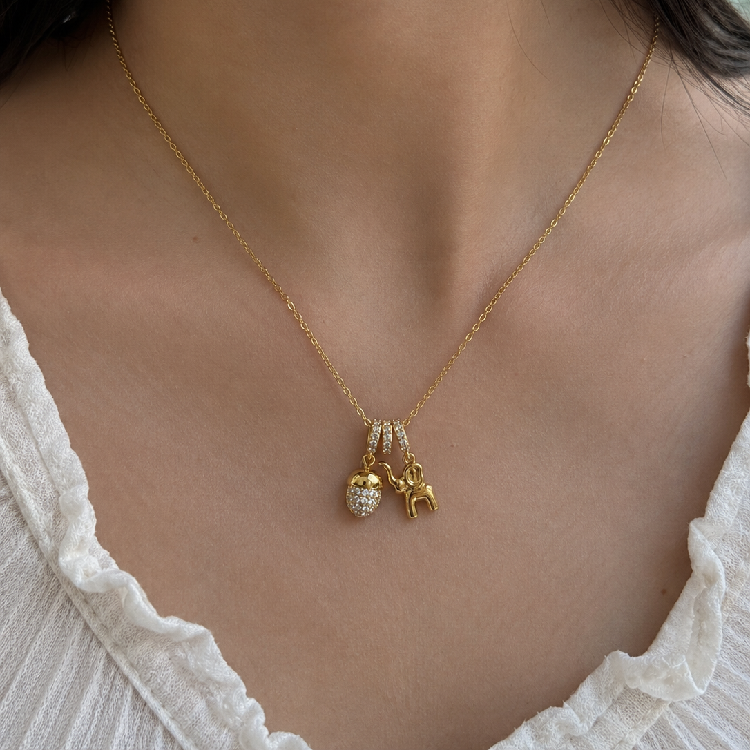 Ellora Lucky Elephant Charm Necklace
