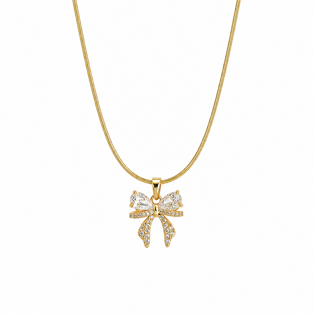 Celeste Crystal Bow Necklace