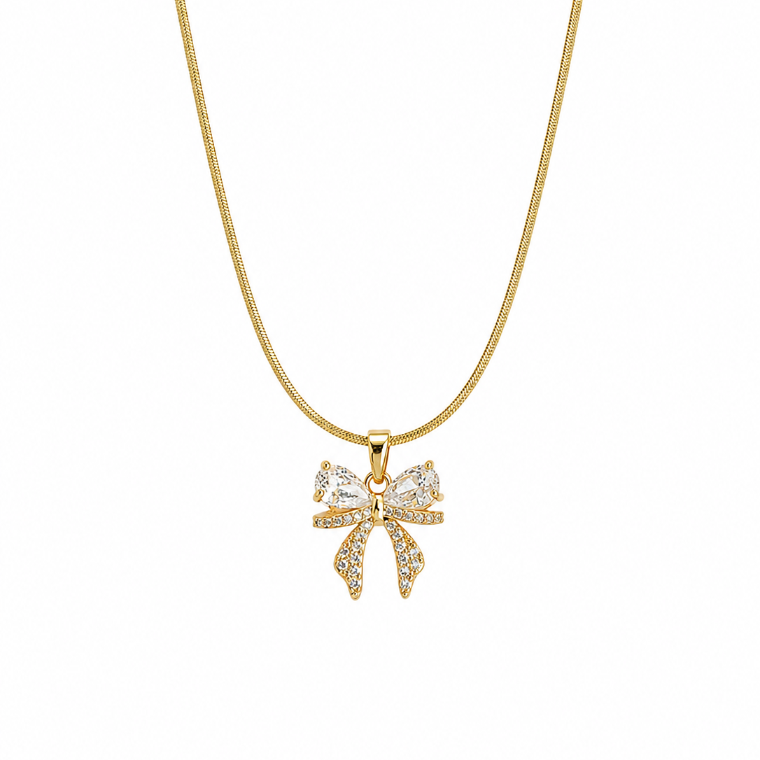 Celeste Crystal Bow Necklace