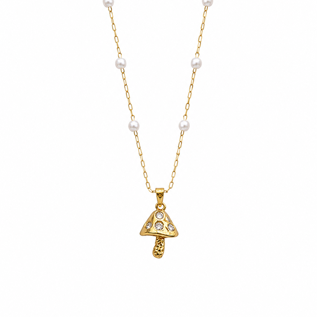 Lunara Pearl Mushroom Necklace