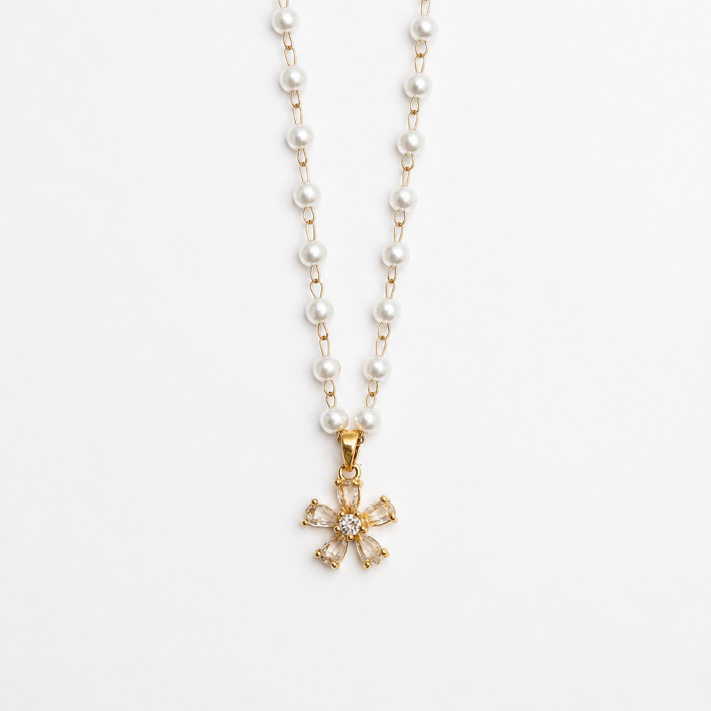 Elara Pearl Blossom Necklace