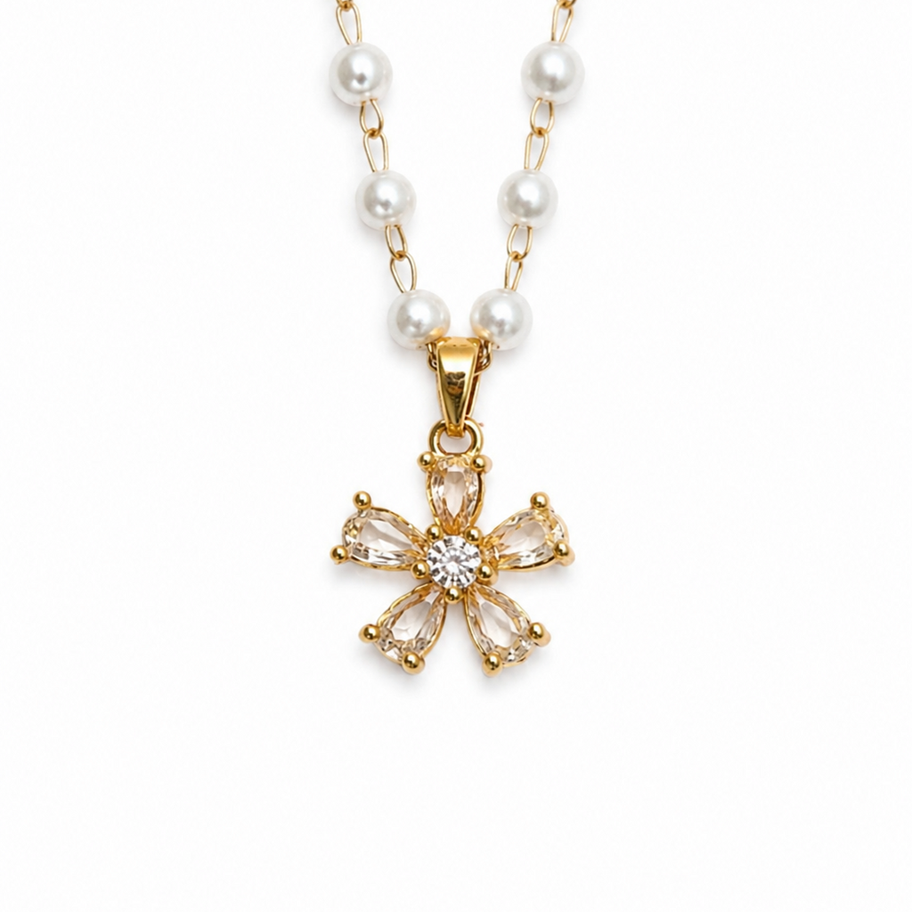 Elara Pearl Blossom Necklace